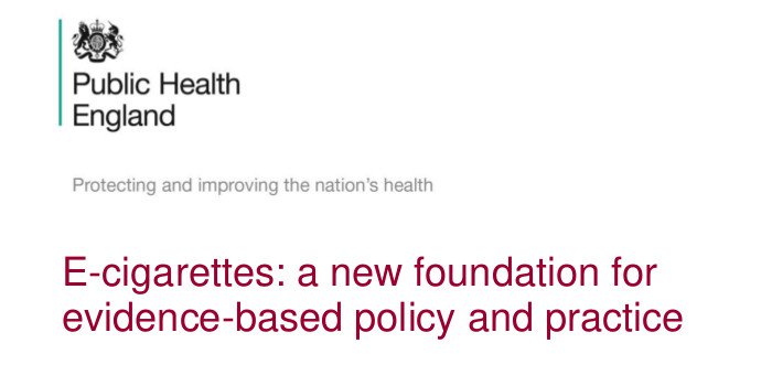 depiction of the Public Health England Logo and title heading for a study on ecig safety