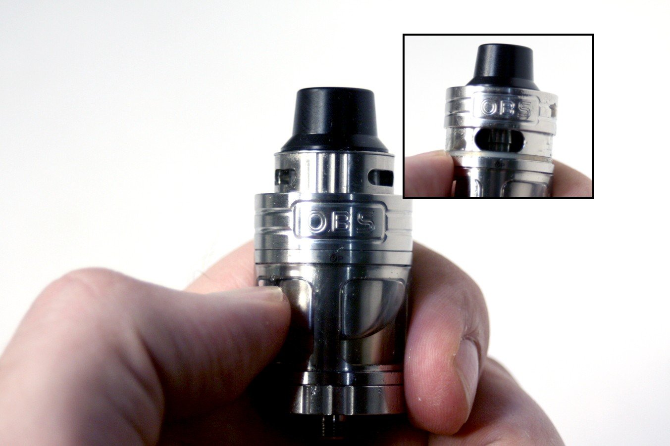 OBS engine RTA top fill juice port and controllable top air flow channel