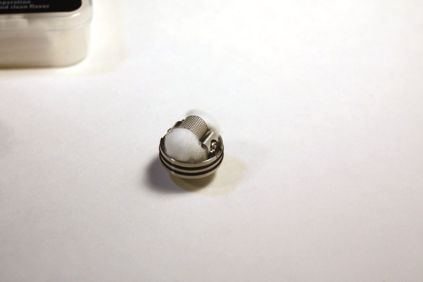 wotofo profile RDA with mesh strips and organic cotton