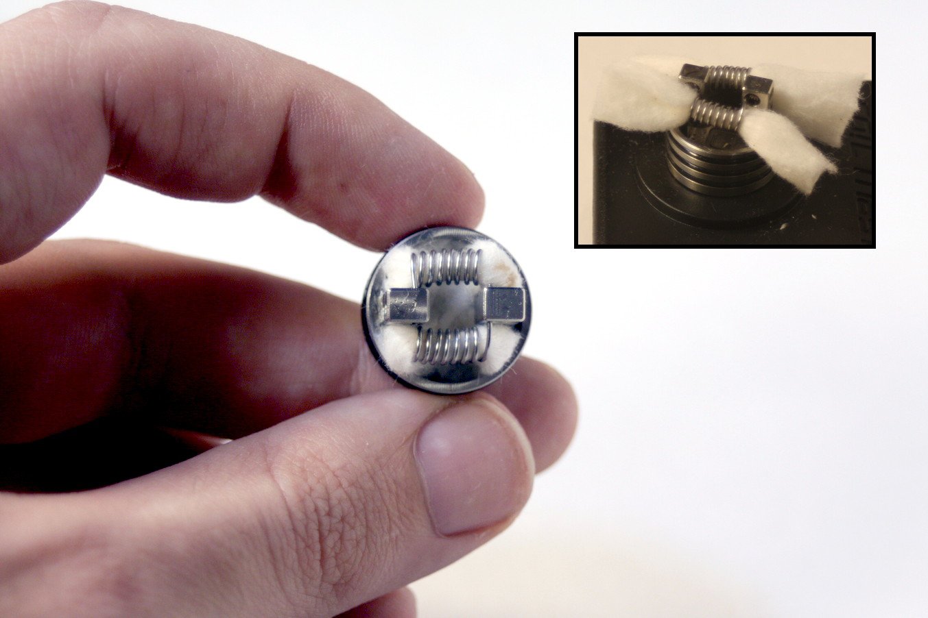 Troll RDA by wotofo with spaced coil build and packed cotton