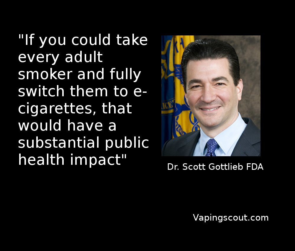 a Scott Gottlieb quote on smokers switching to e-cigarettes