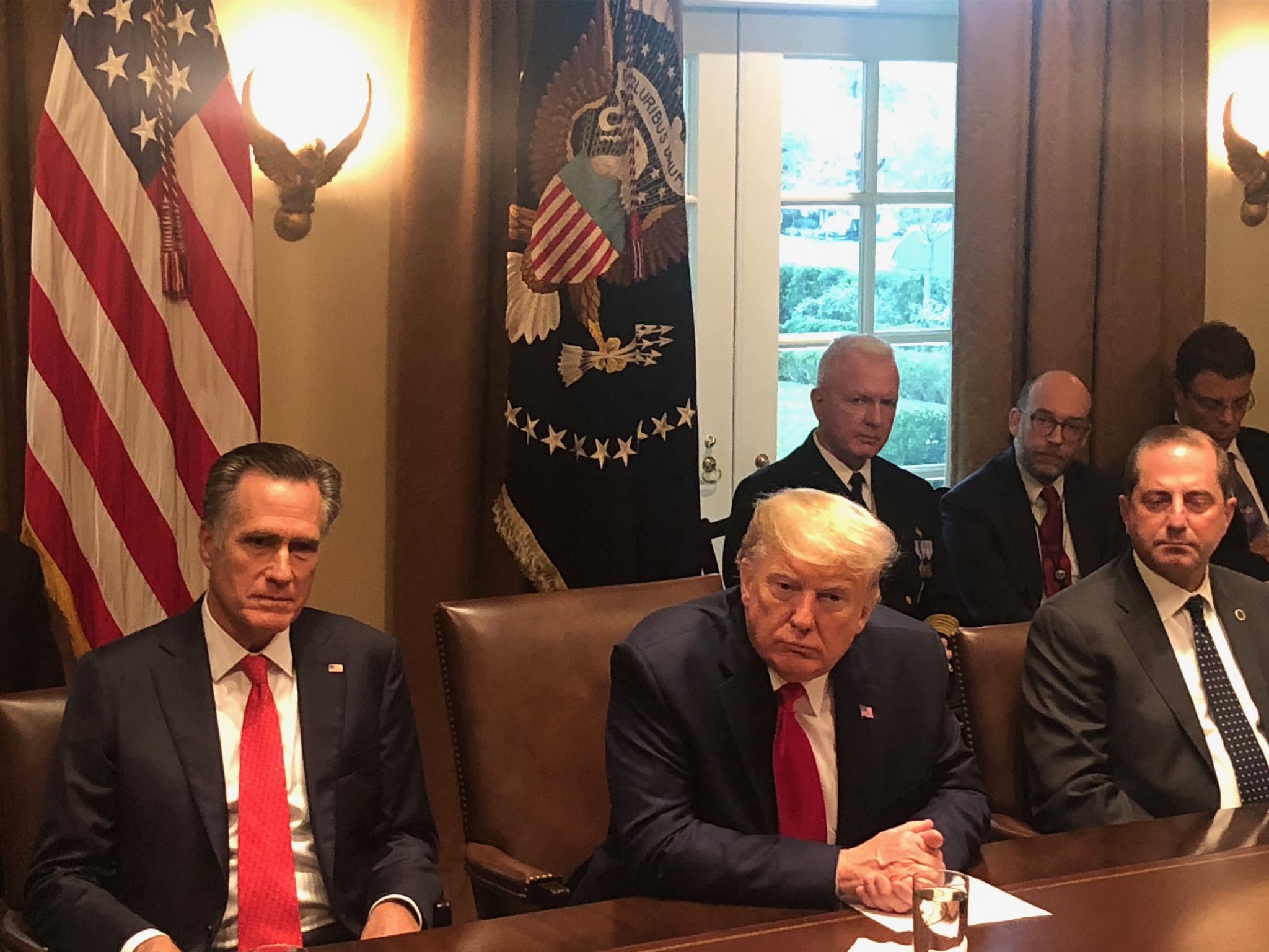 Senator Mitt Romney, Donald Trump and Secretary Azar