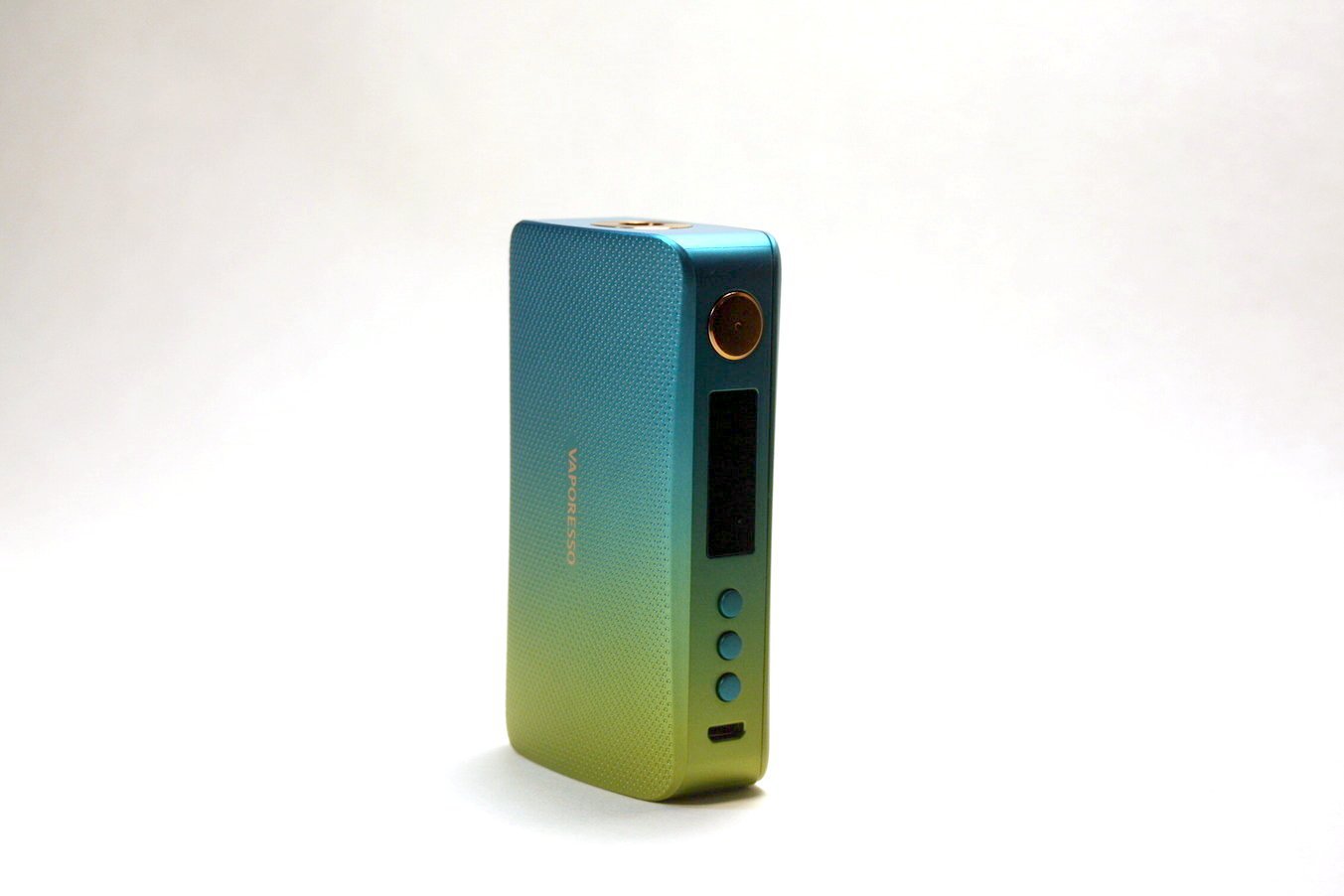 teal and green vaporesso Gen S box mod